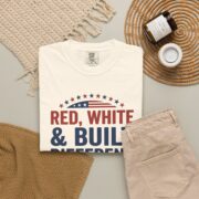 Red White and Built Different T-Shirt, USA 250 Years Patriotic Tee, Comfort Colors