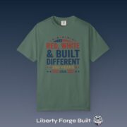 Red White and Built Different T-Shirt, USA 250 Years Patriotic Tee, Comfort Colors