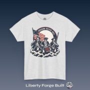 Freedom Never Dies Revolutionary soldiers T-shirt in Ash