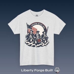 Freedom Never Dies Revolutionary soldiers T-shirt in Ash