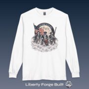Freedom Never Dies Revolutionary soldiers flag and moon long-sleeve shirt