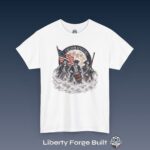 Freedom Never Dies Revolutionary soldiers and American flag T-shirt
