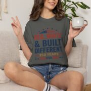 Red White and Built Different T-Shirt, USA 250 Years Patriotic Tee, Comfort Colors