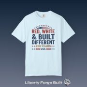 Red White and Built Different T-Shirt, USA 250 Years Patriotic Tee, Comfort Colors