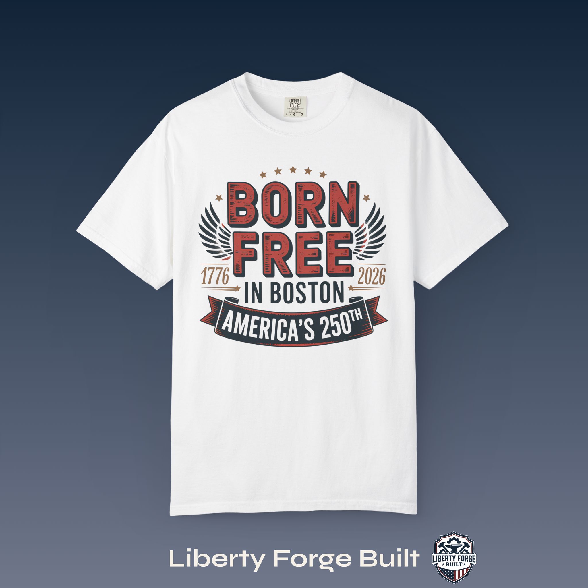 60623753988316025_2048_custom.jpeg Born Free in Boston T-Shirt