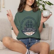 250 Years of Navigating Freedom T-Shirt, Tall Ship Patriotic Tee, Comfort Colors