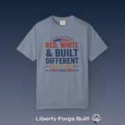 Red White and Built Different T-Shirt, USA 250 Years Patriotic Tee, Comfort Colors