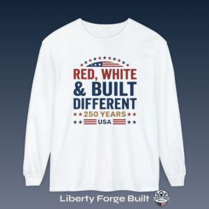 Red, White and Built Different 250 Years USA T-shirt