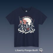 Freedom Never Dies Revolutionary soldiers T-shirt in Navy