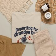 Veteran Grandpa Shirt, Reporting for Grandpa Duty T-Shirt, New Grandpa Gift, Veterans Day Gift for Grandpa