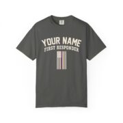 First Responder Flag Shirt, Personalized Last Name Tee, Fire Police EMS Dispatch Gift, First Responders Day - Image 3