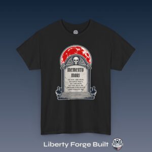 Memento Mori, Gravestone Winged Skull Tee, Colonial New England Graveyard Tee Shirt