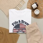 Fife and Drum Shirt, Fife & Drum 1776 T-Shirt, Colonial Drummer Tee, American Revolution Gift for Men - Image 4