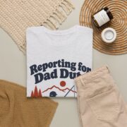 Veteran Dad Shirt, Reporting for Dad Duty Fishing Tee, Fathers Day Gift from Kids, Veterans Day Gift for Dad