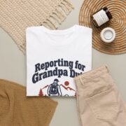 Veteran Grandpa Shirt, Reporting for Grandpa Duty T-Shirt, New Grandpa Gift, Veterans Day Gift for Grandpa