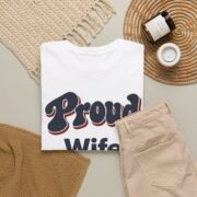 Veteran Wife Shirt, Personalized Proud Wife of a Veteran Tee, Custom Daughter Son Mom Veteran Family Gift