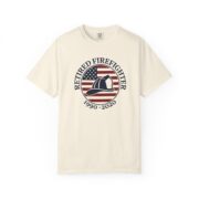 Retired Firefighter Shirt, Personalized Name and Years of Service, Flag Badge Helmet Tee, Firefighter Retirement Gift