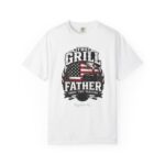 The Grill Father T-shirt | American Flag BBQ Smoke Fire Tradition