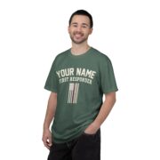 First Responder Flag Shirt, Personalized Last Name Tee, Fire Police EMS Dispatch Gift, First Responders Day
