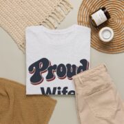 Veteran Wife Shirt, Personalized Proud Wife of a Veteran Tee, Custom Daughter Son Mom Veteran Family Gift