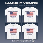 Personalized Proud Father of a Veteran Shirt | Custom Military Family Gift | Honoring Our Heroes American Flag Tee - Image 4